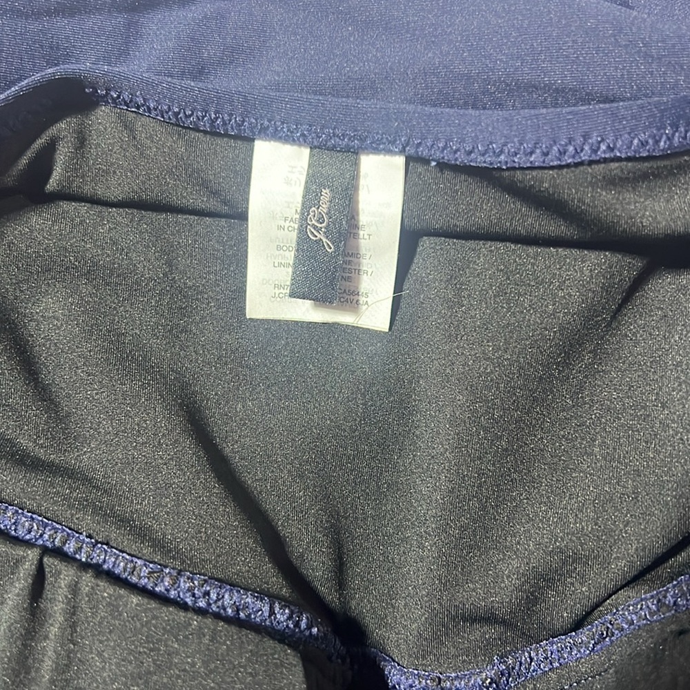 J crew one piece swimsuit navy blue size 12 flattering fit halter top - Picture 2 of 5